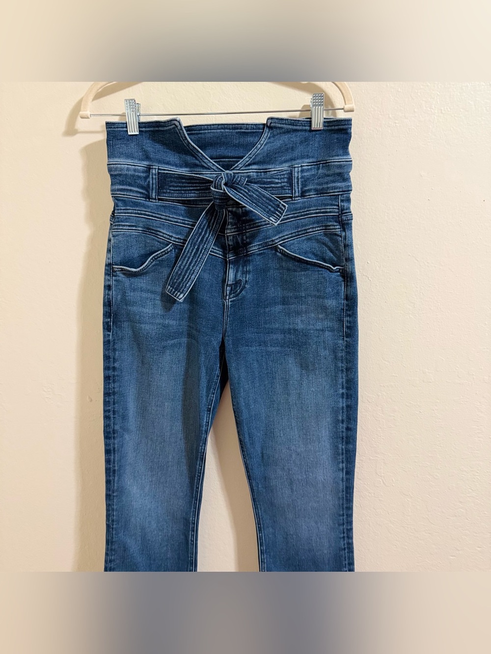 MOTHER The Triple Stack Insider Ankle Jeans Chick‎ Flick High Rise Tie Belt 28 - Picture 6 of 16